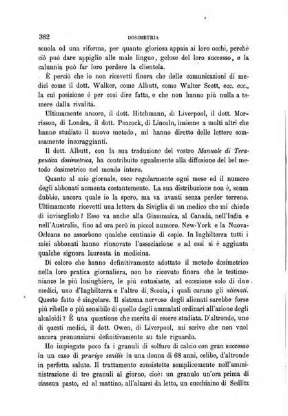 Dosimetria periodico mensile con la libera collaborazione dei medici italiani