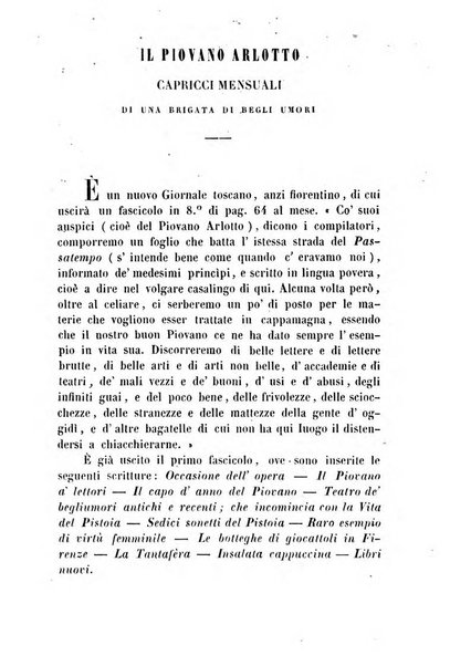 L'eccitamento giornale di filologia, di letteratura e di amenità