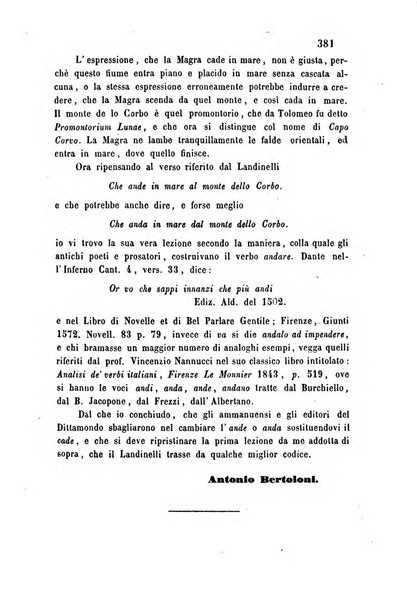 L'eccitamento giornale di filologia, di letteratura e di amenità