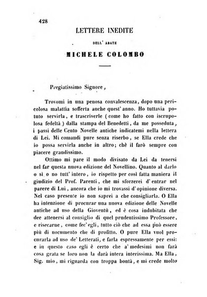 L'eccitamento giornale di filologia, di letteratura e di amenità