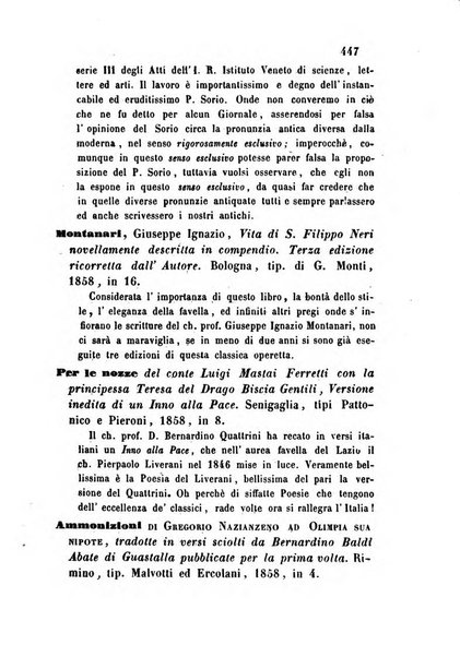 L'eccitamento giornale di filologia, di letteratura e di amenità