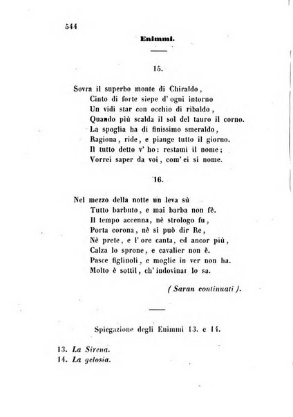 L'eccitamento giornale di filologia, di letteratura e di amenità