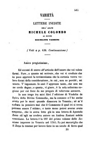 L'eccitamento giornale di filologia, di letteratura e di amenità