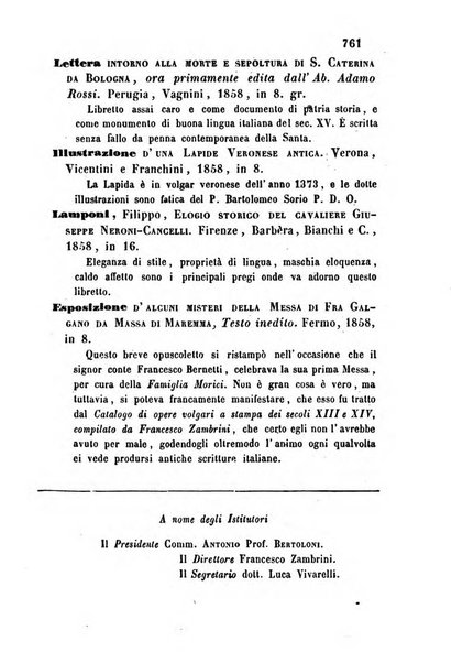 L'eccitamento giornale di filologia, di letteratura e di amenità