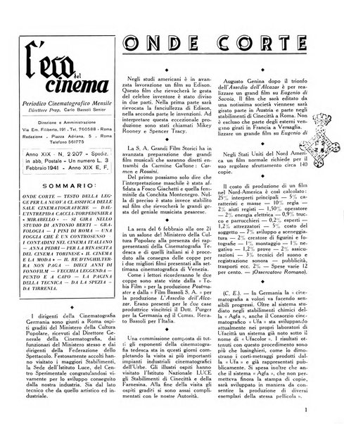 Eco del cinema periodico cinematografico mensile