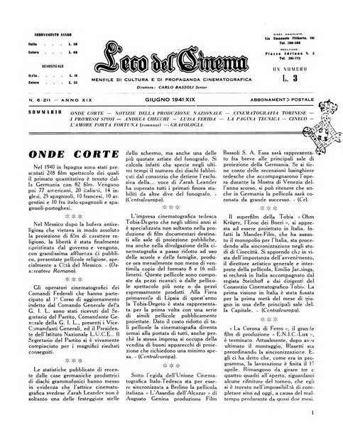 Eco del cinema periodico cinematografico mensile