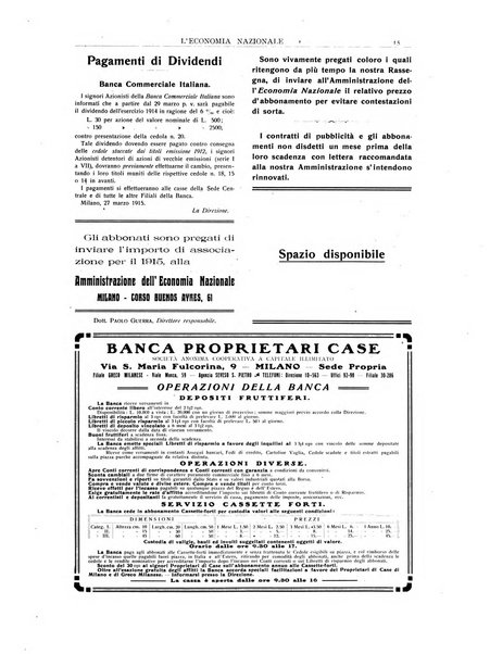 L'economia nazionale rassegna ebdomadaria di politica, commercio, industria, finanza, marina, e assicurazione