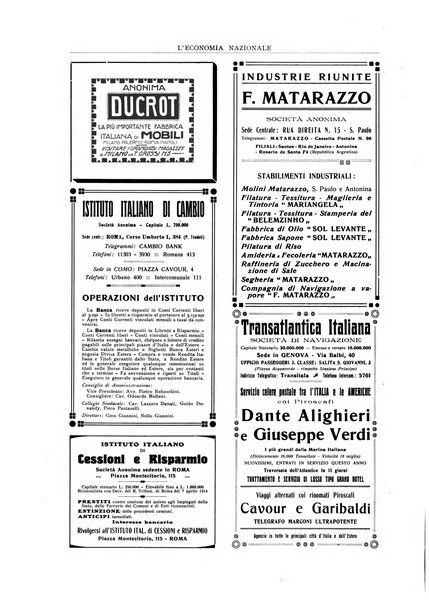 L'economia nazionale rassegna ebdomadaria di politica, commercio, industria, finanza, marina, e assicurazione