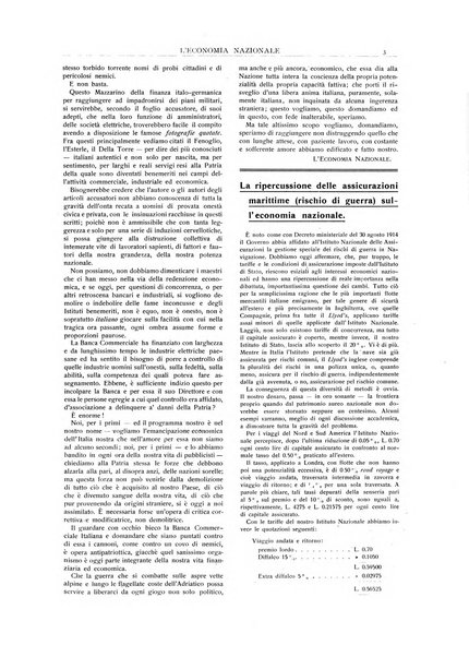 L'economia nazionale rassegna ebdomadaria di politica, commercio, industria, finanza, marina, e assicurazione