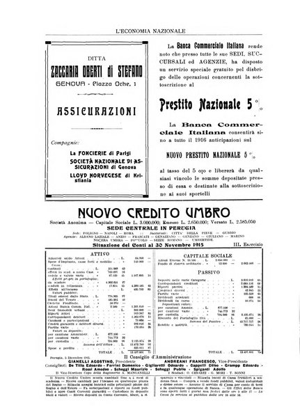 L'economia nazionale rassegna ebdomadaria di politica, commercio, industria, finanza, marina, e assicurazione