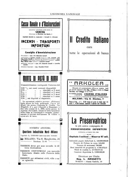 L'economia nazionale rassegna ebdomadaria di politica, commercio, industria, finanza, marina, e assicurazione