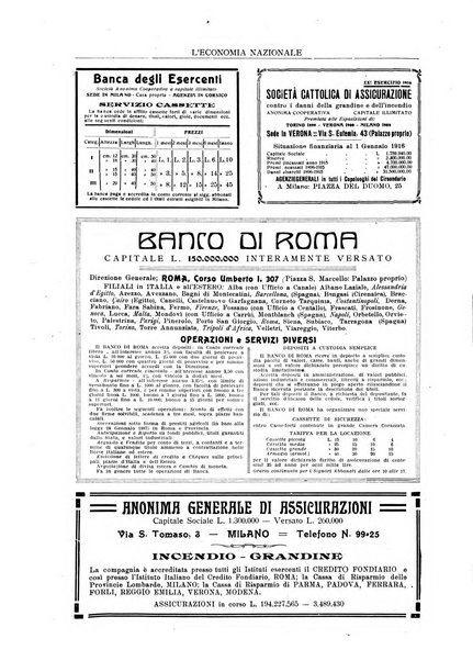 L'economia nazionale rassegna ebdomadaria di politica, commercio, industria, finanza, marina, e assicurazione