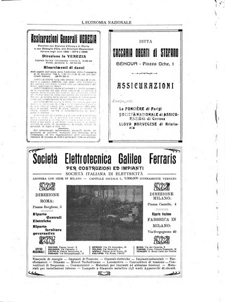 L'economia nazionale rassegna ebdomadaria di politica, commercio, industria, finanza, marina, e assicurazione