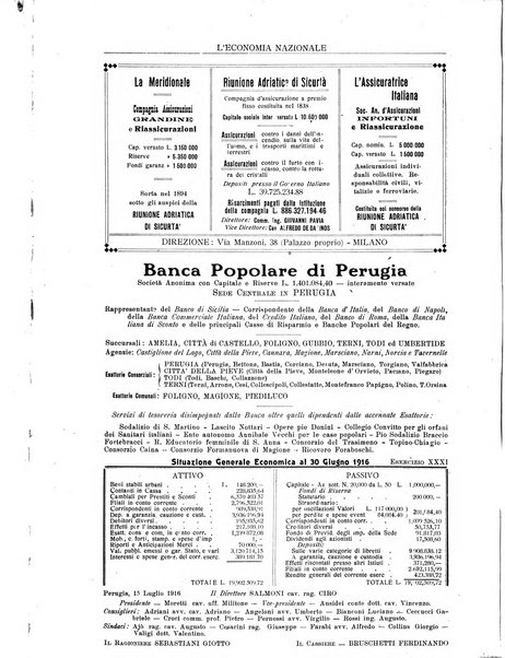 L'economia nazionale rassegna ebdomadaria di politica, commercio, industria, finanza, marina, e assicurazione