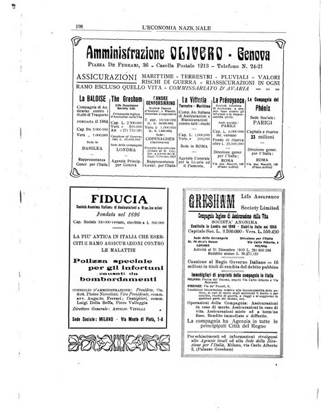 L'economia nazionale rassegna ebdomadaria di politica, commercio, industria, finanza, marina, e assicurazione