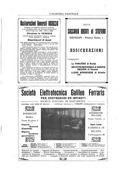 L'economia nazionale rassegna ebdomadaria di politica, commercio, industria, finanza, marina, e assicurazione