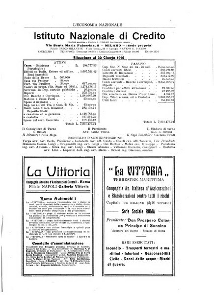 L'economia nazionale rassegna ebdomadaria di politica, commercio, industria, finanza, marina, e assicurazione