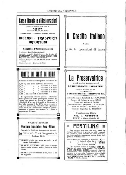 L'economia nazionale rassegna ebdomadaria di politica, commercio, industria, finanza, marina, e assicurazione