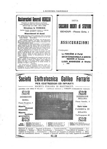 L'economia nazionale rassegna ebdomadaria di politica, commercio, industria, finanza, marina, e assicurazione