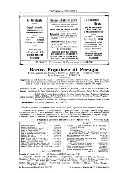 L'economia nazionale rassegna ebdomadaria di politica, commercio, industria, finanza, marina, e assicurazione