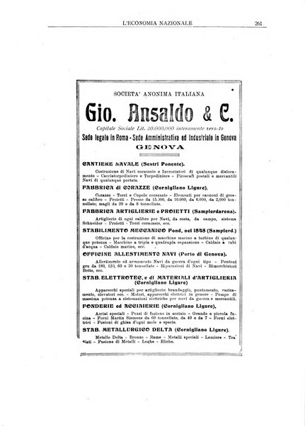 L'economia nazionale rassegna ebdomadaria di politica, commercio, industria, finanza, marina, e assicurazione