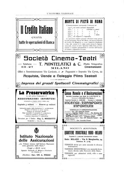 L'economia nazionale rassegna ebdomadaria di politica, commercio, industria, finanza, marina, e assicurazione