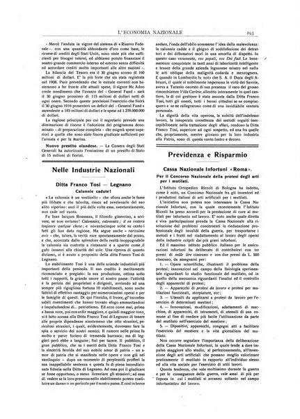 L'economia nazionale rassegna ebdomadaria di politica, commercio, industria, finanza, marina, e assicurazione