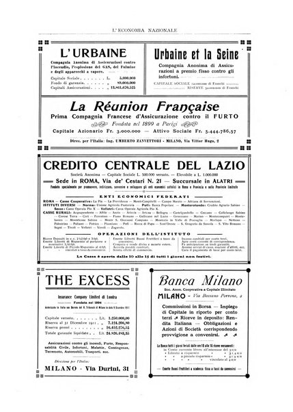 L'economia nazionale rassegna ebdomadaria di politica, commercio, industria, finanza, marina, e assicurazione