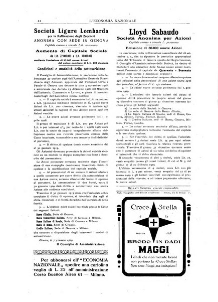 L'economia nazionale rassegna ebdomadaria di politica, commercio, industria, finanza, marina, e assicurazione