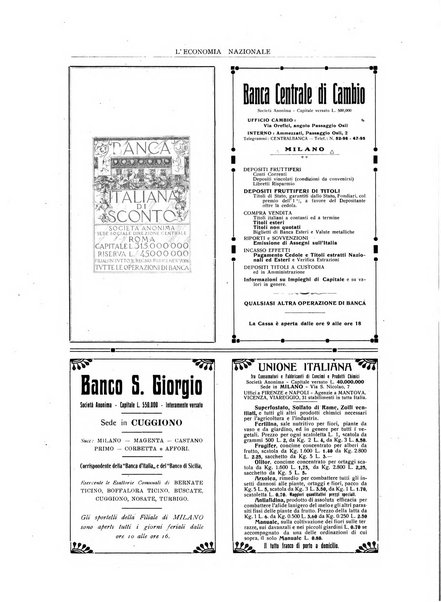 L'economia nazionale rassegna ebdomadaria di politica, commercio, industria, finanza, marina, e assicurazione