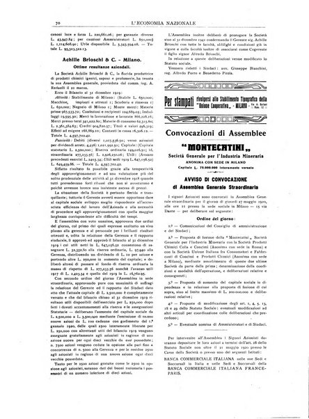 L'economia nazionale rassegna ebdomadaria di politica, commercio, industria, finanza, marina, e assicurazione