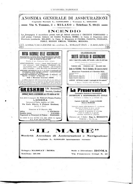 L'economia nazionale rassegna ebdomadaria di politica, commercio, industria, finanza, marina, e assicurazione