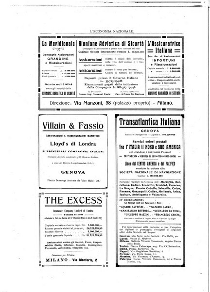 L'economia nazionale rassegna ebdomadaria di politica, commercio, industria, finanza, marina, e assicurazione