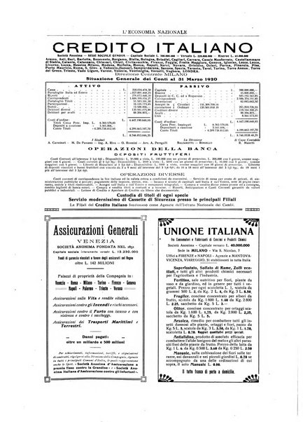 L'economia nazionale rassegna ebdomadaria di politica, commercio, industria, finanza, marina, e assicurazione
