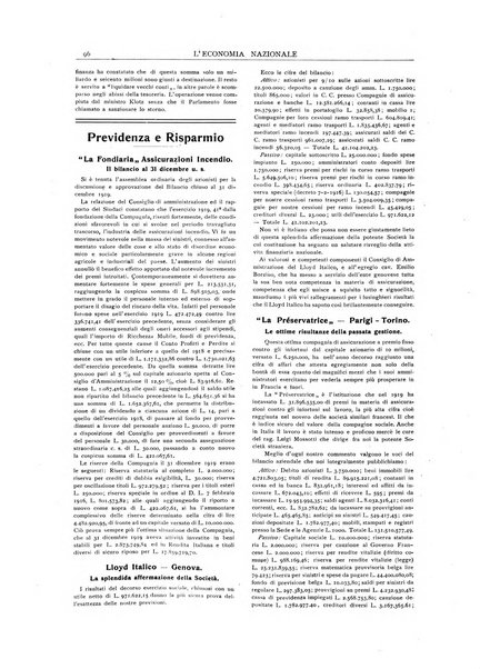 L'economia nazionale rassegna ebdomadaria di politica, commercio, industria, finanza, marina, e assicurazione