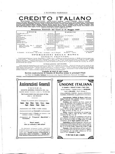 L'economia nazionale rassegna ebdomadaria di politica, commercio, industria, finanza, marina, e assicurazione