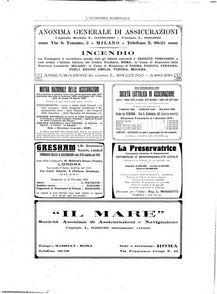 L'economia nazionale rassegna ebdomadaria di politica, commercio, industria, finanza, marina, e assicurazione