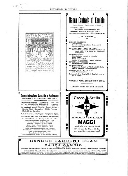 L'economia nazionale rassegna ebdomadaria di politica, commercio, industria, finanza, marina, e assicurazione