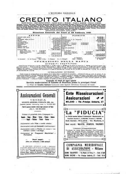 L'economia nazionale rassegna ebdomadaria di politica, commercio, industria, finanza, marina, e assicurazione