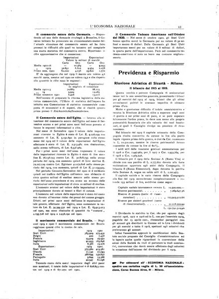 L'economia nazionale rassegna ebdomadaria di politica, commercio, industria, finanza, marina, e assicurazione