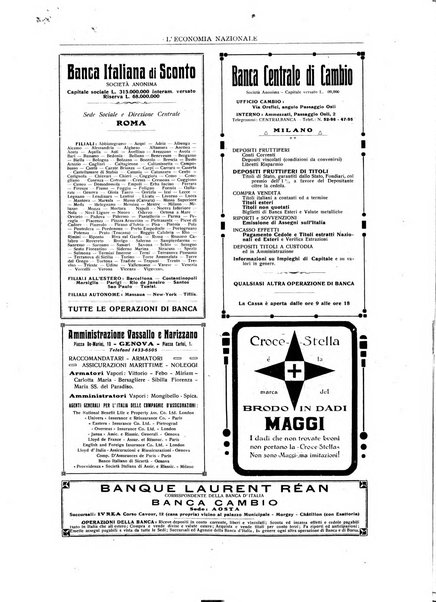 L'economia nazionale rassegna ebdomadaria di politica, commercio, industria, finanza, marina, e assicurazione
