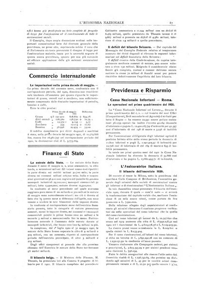 L'economia nazionale rassegna ebdomadaria di politica, commercio, industria, finanza, marina, e assicurazione