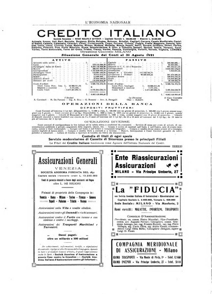 L'economia nazionale rassegna ebdomadaria di politica, commercio, industria, finanza, marina, e assicurazione