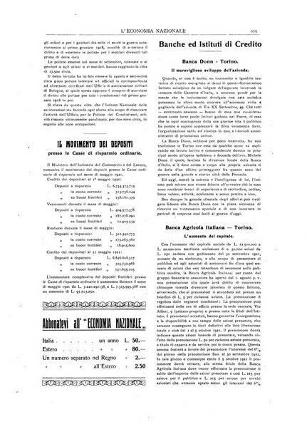 L'economia nazionale rassegna ebdomadaria di politica, commercio, industria, finanza, marina, e assicurazione