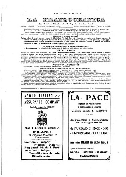 L'economia nazionale rassegna ebdomadaria di politica, commercio, industria, finanza, marina, e assicurazione