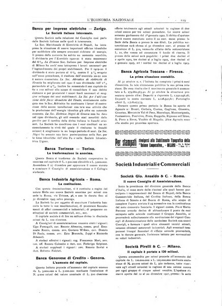 L'economia nazionale rassegna ebdomadaria di politica, commercio, industria, finanza, marina, e assicurazione