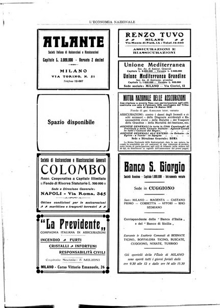 L'economia nazionale rassegna ebdomadaria di politica, commercio, industria, finanza, marina, e assicurazione