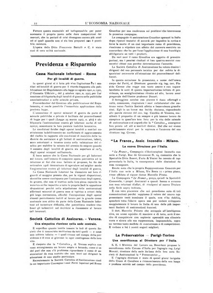 L'economia nazionale rassegna ebdomadaria di politica, commercio, industria, finanza, marina, e assicurazione