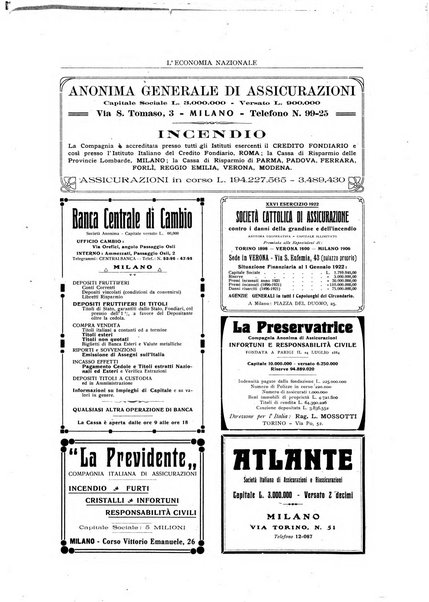 L'economia nazionale rassegna ebdomadaria di politica, commercio, industria, finanza, marina, e assicurazione