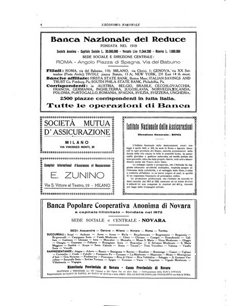 L'economia nazionale rassegna ebdomadaria di politica, commercio, industria, finanza, marina, e assicurazione